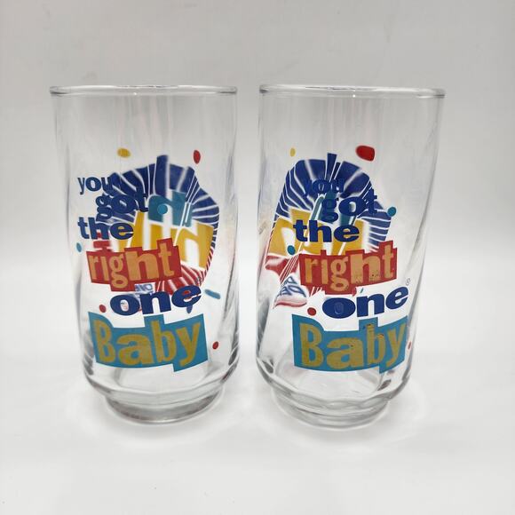 Vtg Diet Pepsi Drinking Glasses Set of 2 You Got The Right One Ray Charles Retro - Picture 2 of 10